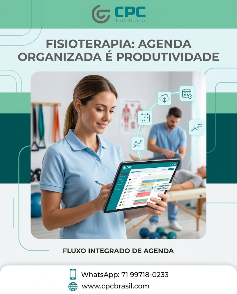 Agenda organizada reduz desencontro e melhora uso da capacidade do setor. ✅

Na fisioterapia, controlar sessões e histórico ajuda equipe, gestão e continuidade do atendimento.

Mais clareza no dia a dia.