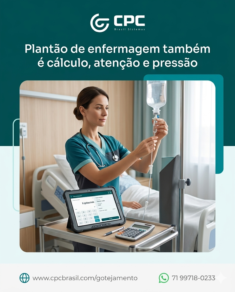 Na enfermagem, até um cálculo simples entra no meio de um plantão cheio, com interrupção, urgência e responsabilidade alta. ✅

Falar de gotejamento também é falar da rotina real da equipe.